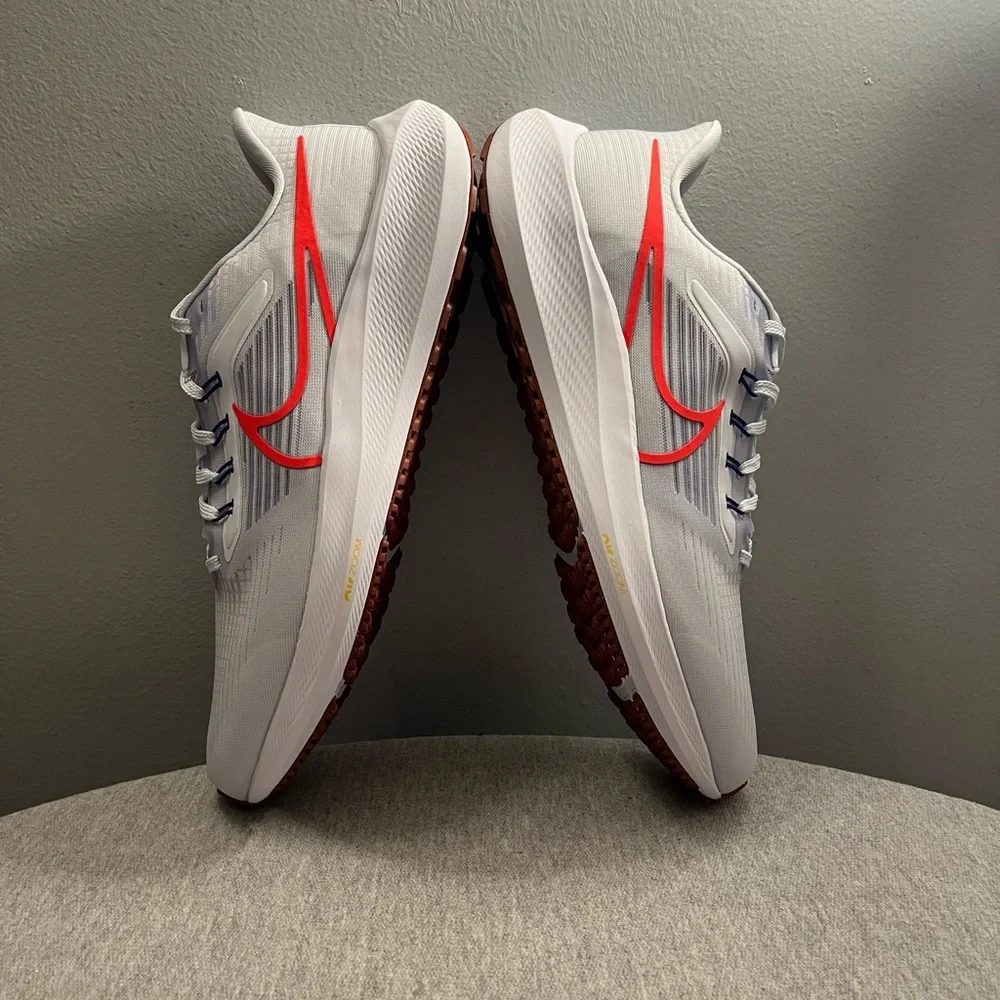 Nike Air Zoom Pegasus 39 Grey Bright Crimson Running Men's Shoe Size 10.5 - Picture 7 of 11